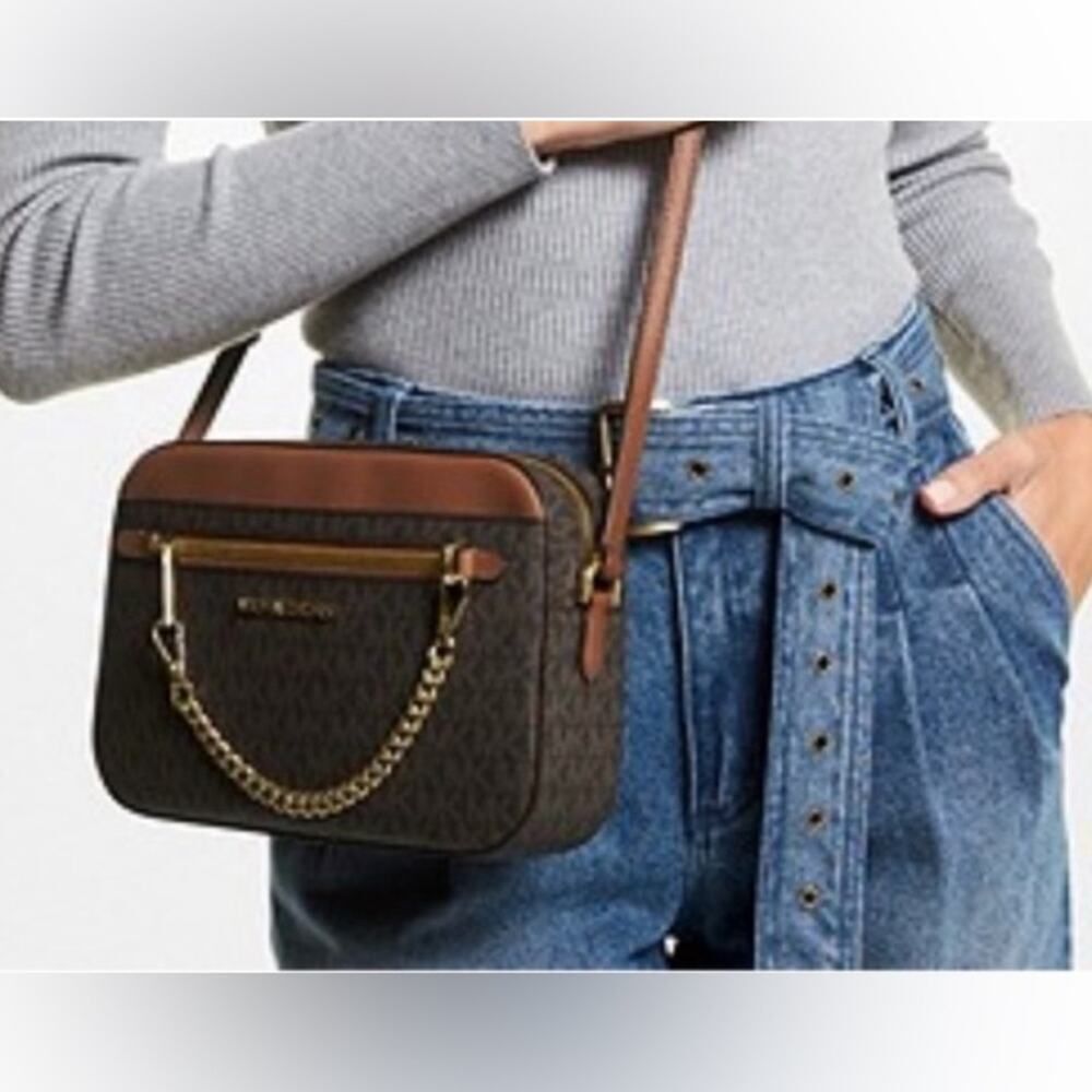 Michael Kors Brown /Tan Jet Set Large Logo
Crossbody Bag NWT